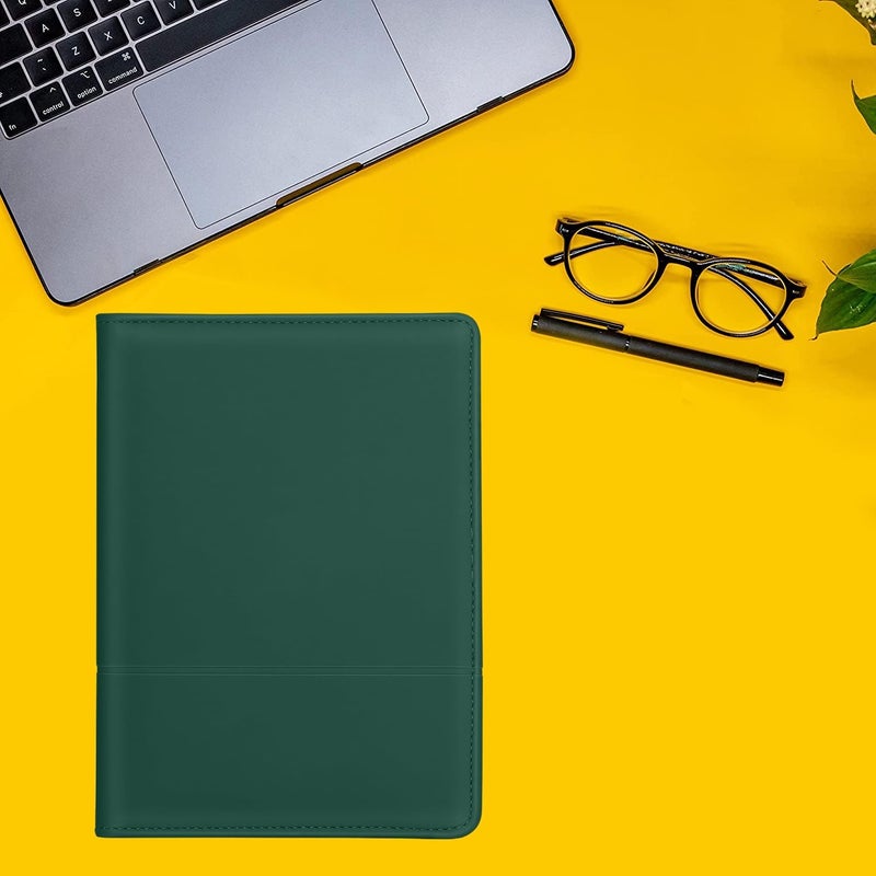 Konper Classic Padfolio/Junior Portfolio Folder Case, Business A5 Binder Organizer Notepad for Men Women, 5 x 8 Writing Pad Included,Dark Green - Image 5